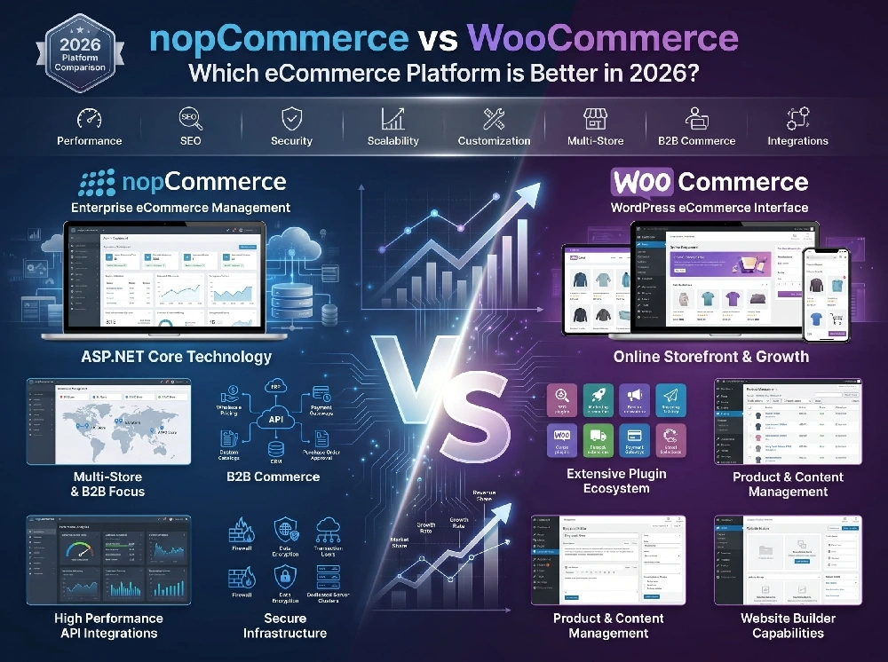 nopCommerce vs WooCommerce: Which eCommerce Platform is Better in 2026?
